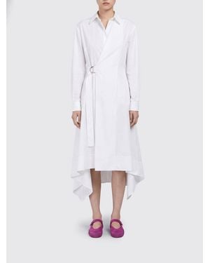 Loewe Vestido Cruzado De Algodón Elástico - Blanco