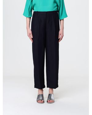 Liviana Conti Crêpe Cropped Trousers - Blue
