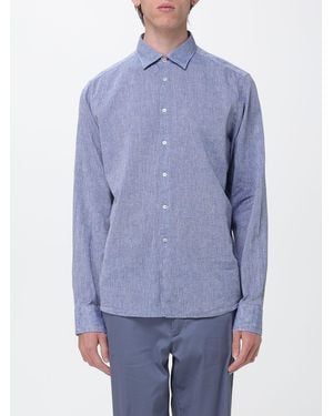 Manuel Ritz Classic Cotton Blend Shirt With French Collar And Long Sleeves - Blue