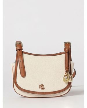 Ralph Lauren Marcy Canvas And Leather Bag - Natural