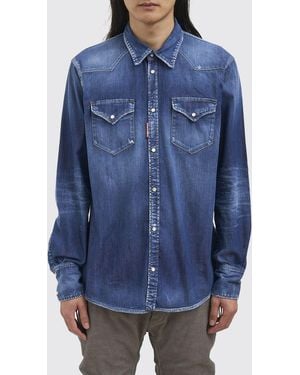 DSquared² Hemd Aus Stretch-Baumwolldenim - Blau