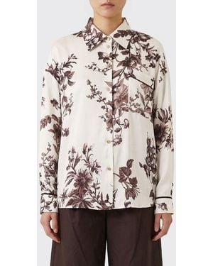 Liu Jo Viscose Shirt With Floral Print - Natural