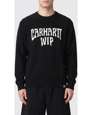 Carhartt All-Over Jacquard Logo Cotton Crewneck Jumper - Black