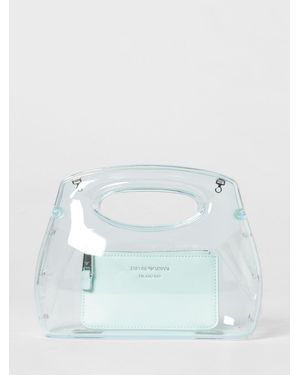Emporio Armani Transparente Mini-Handtasche Aus Pvc Mit Herausnehmbarer Pochette - Blau