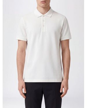 Burberry Short-Sleeve Cotton Piqué Polo Shirt With Classic Collar - White