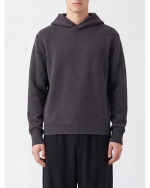 Lemaire Cashmere Knit Hoodie With Ribbed Cuffs - Blue