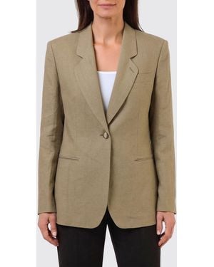 Giorgio Armani Linen Single Breasted Blazer - Natural