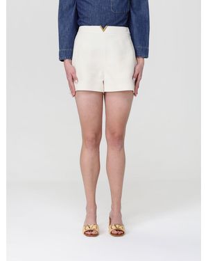 Valentino Vlogo Virgin Wool And Silk Shorts - Blue