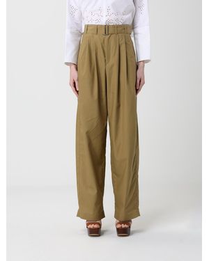 Soeur Cotton Wide Leg Trousers - Green