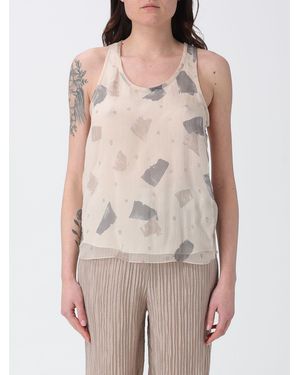 Emporio Armani Silk Creponne Top - Natural