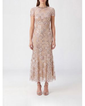 Self-Portrait Paillettenbesticktes A-Linien-Midikleid Aus Mesh - Pink