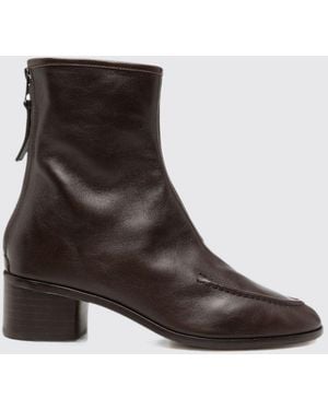 Hereu Juliol Smooth Calfskin Ankle Boots With Round Toe - Brown