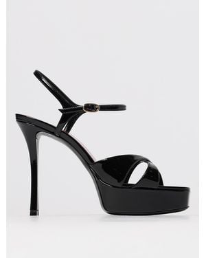 Saint Laurent Sandalias Planas Mujer - Negro