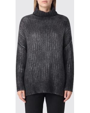 Avant Toi Pure Cashmere Roll Neck Jumper With Dropped Shoulders - Grey
