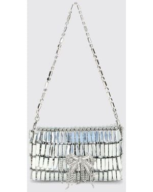 Self-Portrait Borsa A Spalla Con Cristalli - Bianco