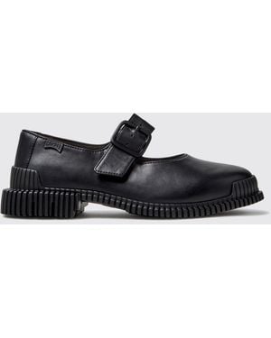 Camper Pix Smooth Leather Low-Heeled Mary Janes With Xl Extralight Sole - White