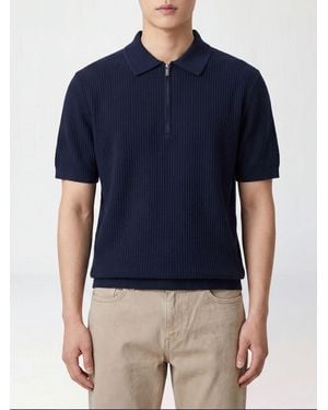 Kangra Cotton Knit Polo Shirt - Blue