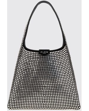 Alaïa Studded Leather Hobo Bag With Flat Handle - Black