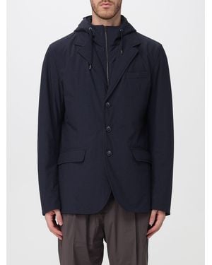 Herno Blazer De Doble Capa De Nailon Con Capucha - Azul
