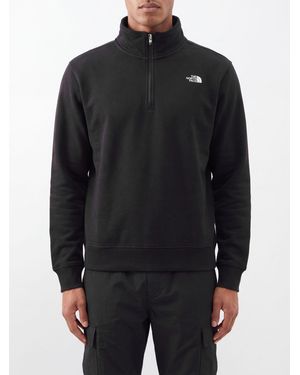 The North Face Turtleneck Half-Zip Cotton-Blend Sweatshirt With Contrast Logo - Black