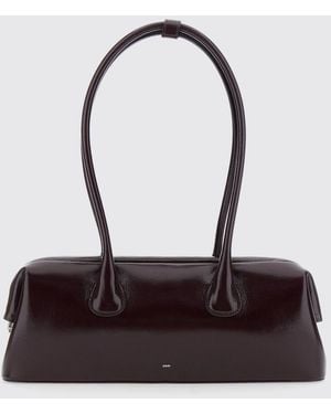 OSOI Bolso De Hombro Boat De Piel Lisa Con Doble Asa Y Cierre A Presión - Blanco