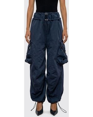 The Attico High-Waisted Wide-Leg Cargo Trousers - Blue
