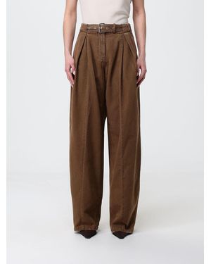 Blumarine Wide Cotton Pants - Brown