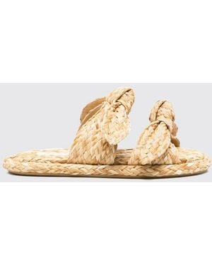 Zimmermann Carousel Raffia Sandals With Knots - Natural