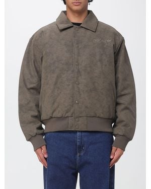 adidas Originals Technical Fabric Bomber Jacket With Classic Collar - Grey