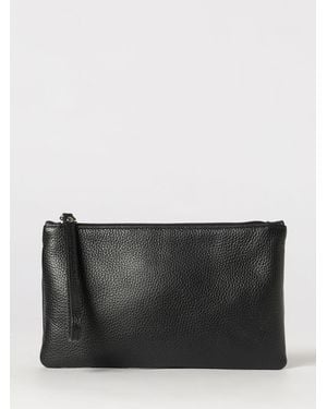 Skytos Mini-Pouch Nata Aus Gehämmertem Leder Mit Handschlaufe - Schwarz