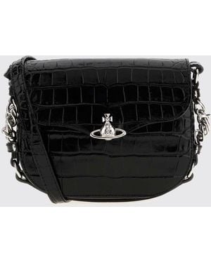 Vivienne Westwood Hunter Croc-Effect Leather Mini Crossbody Bag - Black