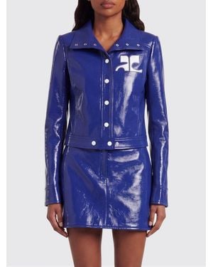 Courreges CourrÈ Ges Patent Leather Jacket - Blue