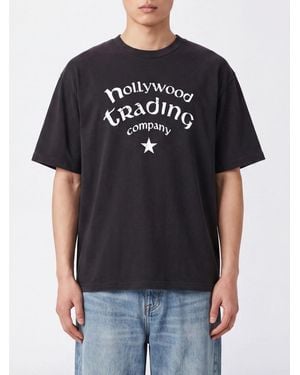 HTC Oversized Cotton Logo-Print T-Shirt With Dropped Shoulders - Black