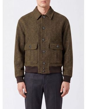Valstar Blouson Bomber En Laine Avec Col Classique Et Poches Plaquées - Marron