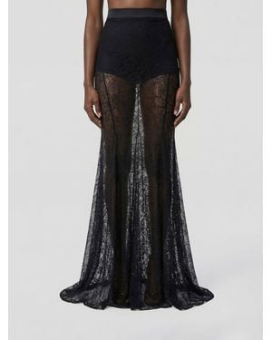 Elisabetta Franchi Long Lace Skirt - Black
