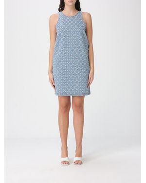 Pinko Denim Dress With Applied Rhinestones - Blue