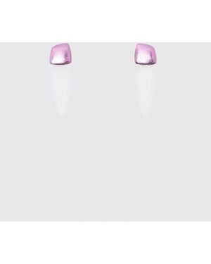 Monies Chromed Wood And Acrylic Earrings - Pink