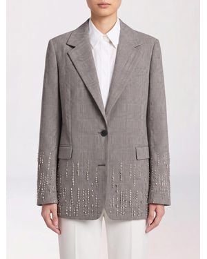 Golden Goose Virgin Wool Blazer With Crystals - Grey