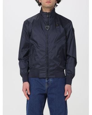 Blauer Polyester Bomber Jacket - Blue
