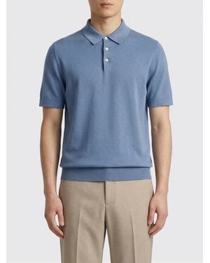 Drumohr Cotton Polo Shirt - Blue