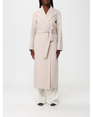 Max Mara Long Belted Robe Coat - Natural