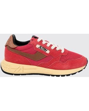 Autry Reelwind Low-Top-Sneaker Aus Veloursleder Mit Animal-Print Und Gepolstertem Knöchel - Rot