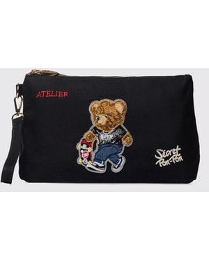 Secret Pon-pon Shoulder Bag - Black