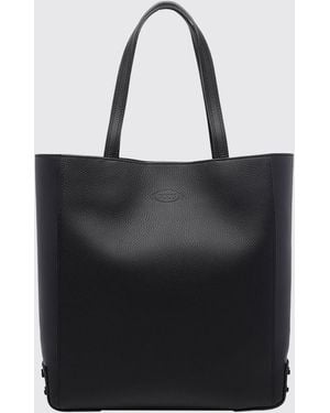 Tod's Tote-Bag Für Herren Aus Gehämmertem Leder Mit Doppeltem Henkel - Schwarz