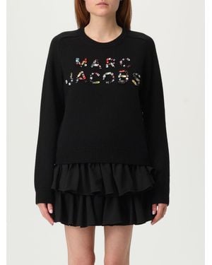 Marc Jacobs Maglia Di Lana Con Logo Di Pietre E Strass - Nero