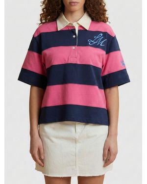 La Martina Striped Cotton Polo Shirt With Logo - Red