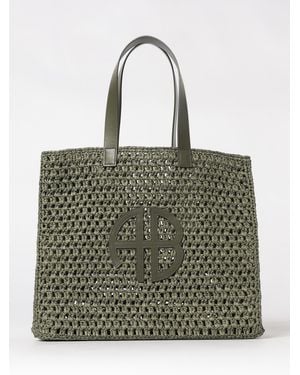 Anine Bing Rio Perforated Raffia Bag - Green