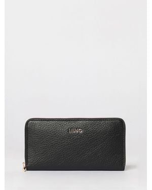 Liu Jo Caliwen Xl Grained Faux Leather Wallet - Grey