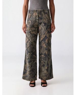 Pinko Haiku Camouflage Cotton Wide-Leg Cargo Pants - Black