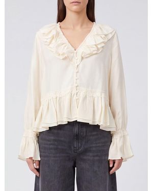 Ganni Camisa Mujer - Blanco